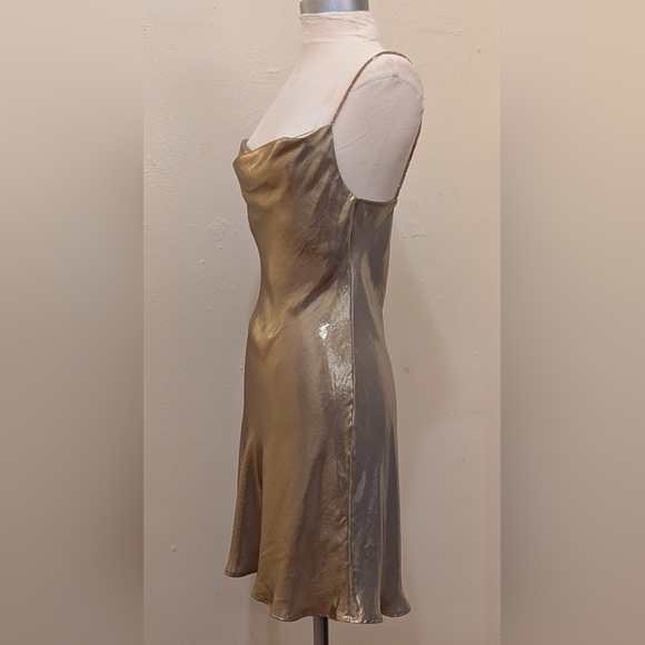 COPY - ZARA METALLIC MINI DRESS WITH RHINESTONE STRAPS - Size XS - Picture 2 of 11
